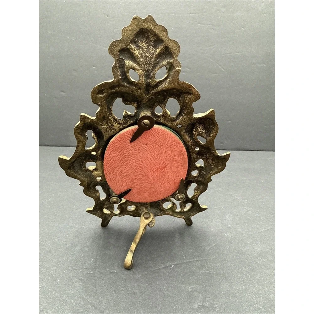 VTG Brass Art‎ Nouveau Intricate Ornate Easel Back Picture Frame
